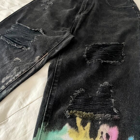 🗣️ Free Speech Jeanies – Bold Striped Revival (30" Waist) - Picture 8 of 16